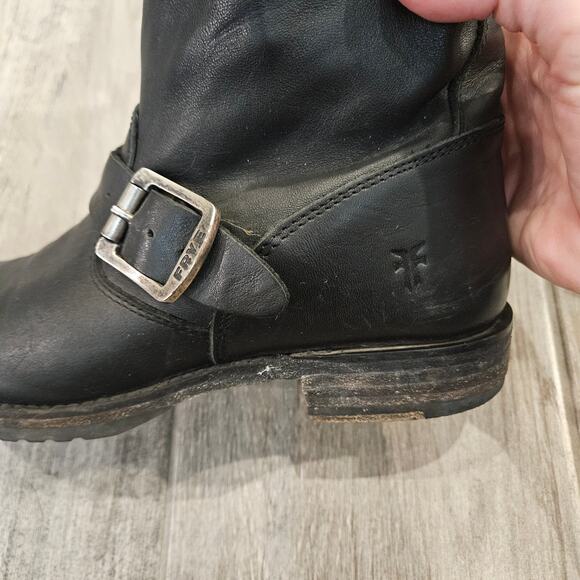 Frye Veronica Flex Short Moto Boots Womens 7 Leather Round Toe Classic Timeless - Picture 9 of 16